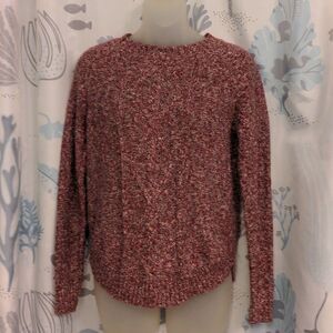 2 for $20 Perfectly Soft Perfectly You Red + White Cotton Blend Sweater Sz M